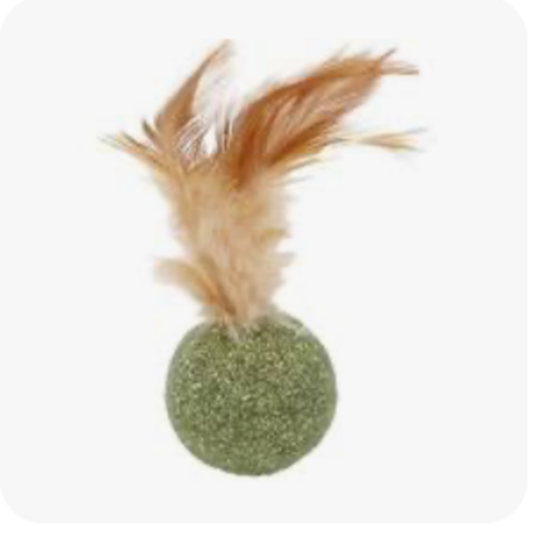 Boule d'herbe à chat avec plume - Euphoria